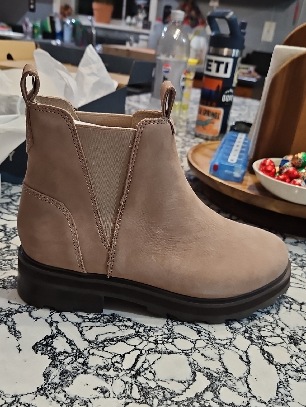 Sperry Women's Chelsea Ankle Boot in Taupe Suede